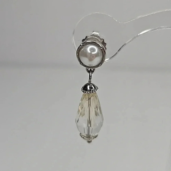 Lia Sophia Pearl Beaded Silver Drop Earrings - Picture 8 of 11